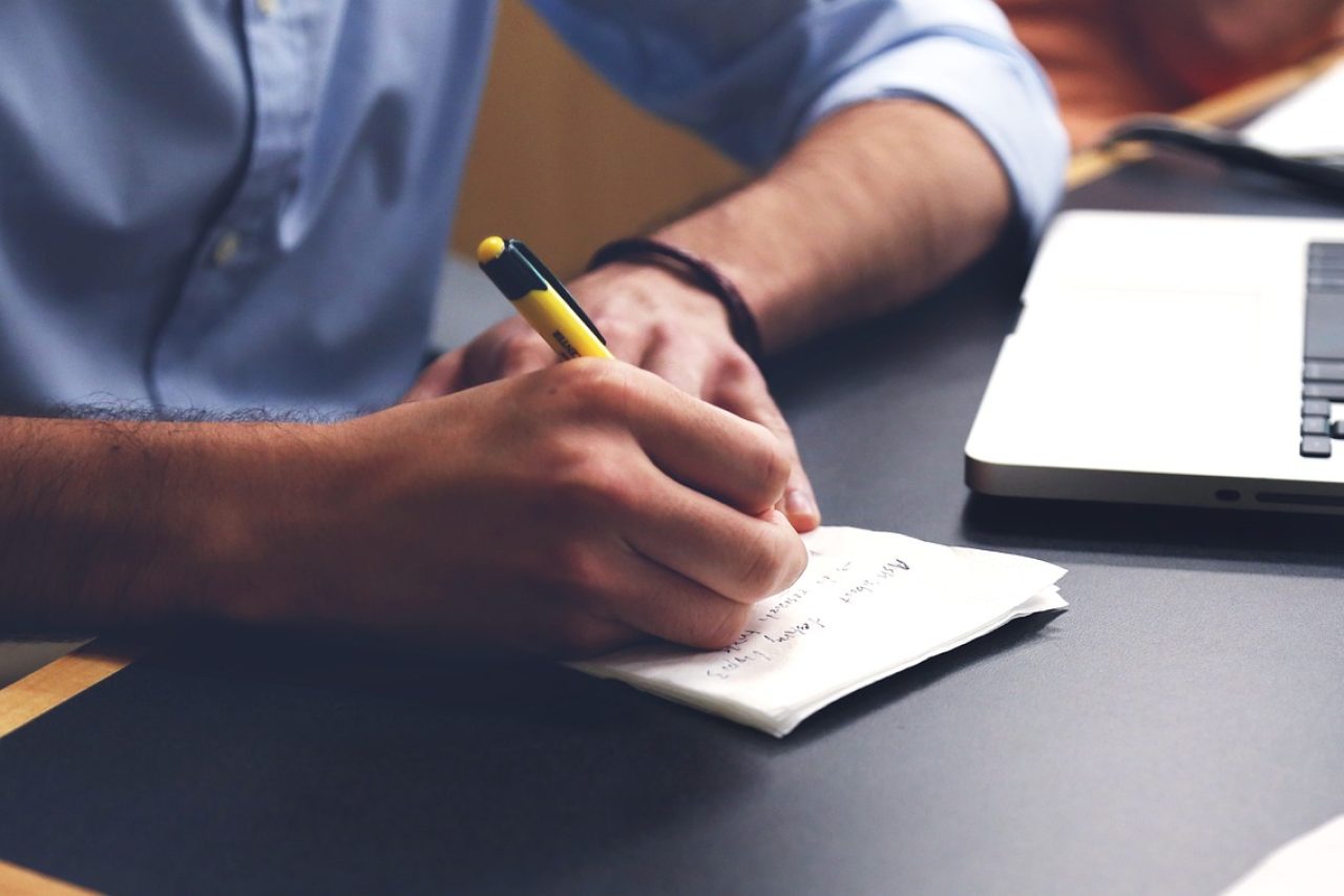 Photo by StartupStockPhotos man, write, plan